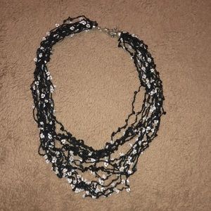 Black Necklace with Small Beads & Sequins.